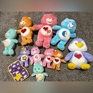 Lot of 10 Vintage Care Bears Plush